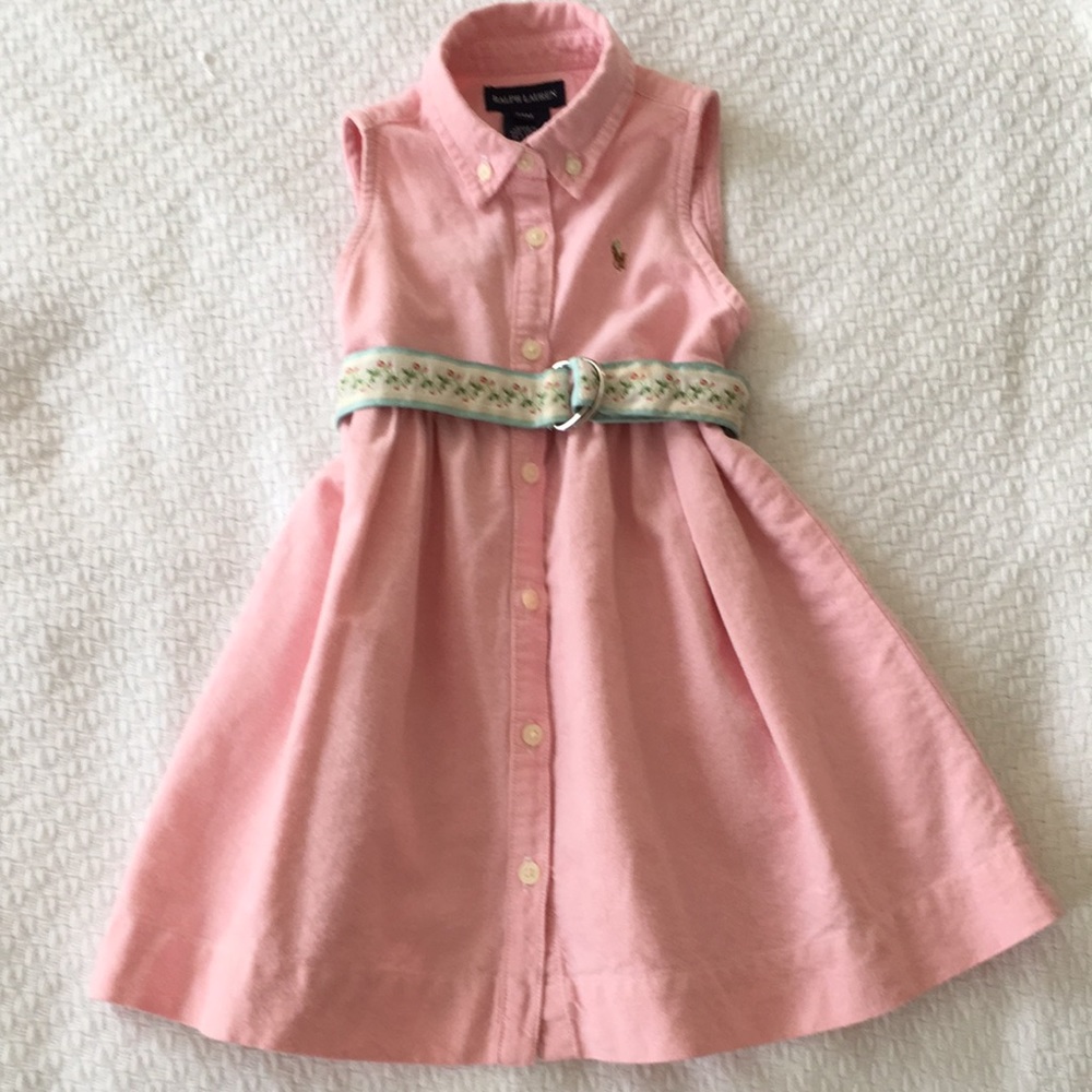 RALPH LAUREN Baby Sundress in pretty shade of pink with Polo logo.  Size 24